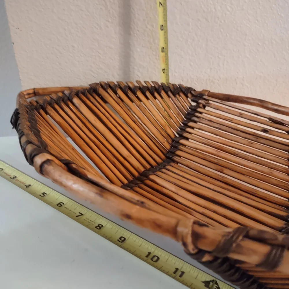 Wicker Rattan Bamboo Fish Basket Wall Table Display Decor - Picture 5 of 5